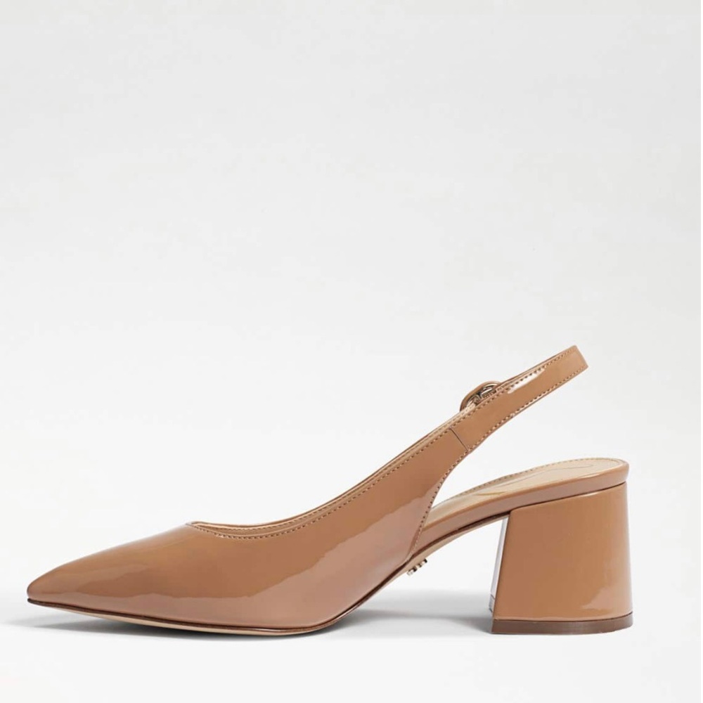 Sam Edelman Pointed Toe Slingback Block Heels Pumps - Picture 5 of 7